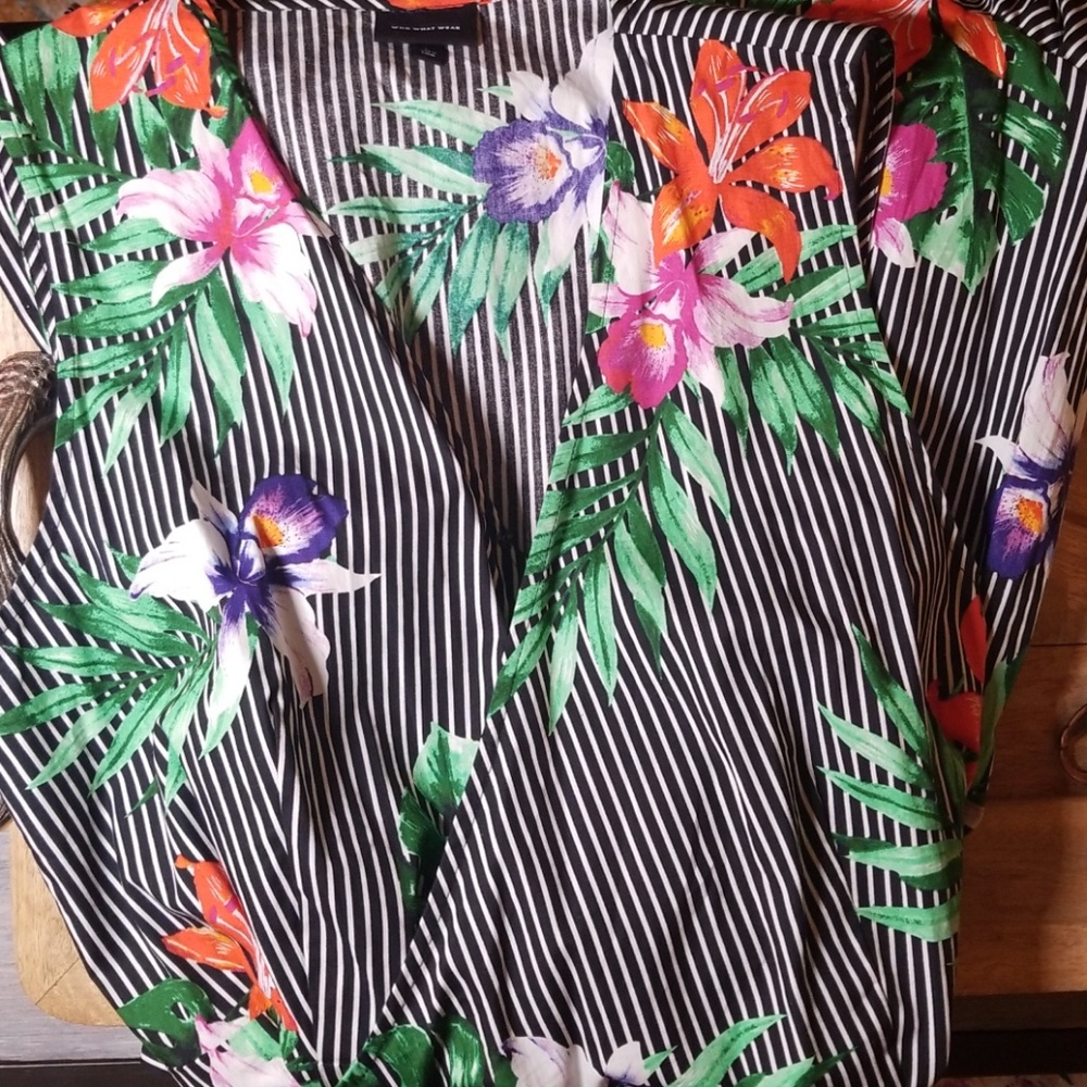 Who What Wear | Pinstriped × Tropics Dress
